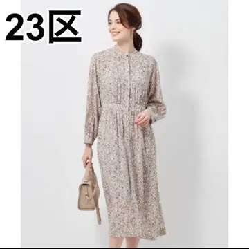 23구 롱 원피스 꽃무늬 블루밍 플루터 프린트 나카무라 앙 씨 착용