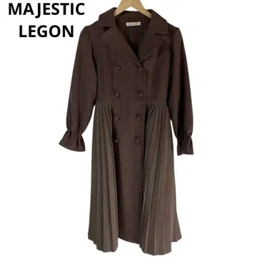 MAJESTIC LEGON 레트로 롱 코트 플리츠 이소재