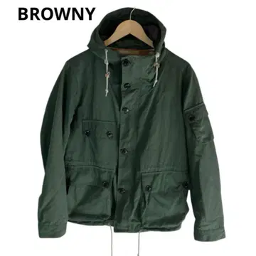 BROWNY 다크 그린 후드 부착 마운틴 후드티