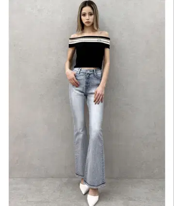 GYDA 하이웨스트 BASIC 플레어 데님 팬츠