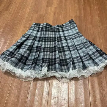 체크 플리츠 스커트 지뢰계 양산계