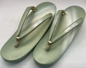 기모노 조리 그린 골드 23cm 소고