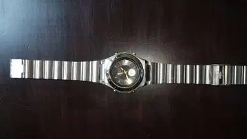 CASIO 쿼츠 손목시계 블랙 다이얼 스테인리스