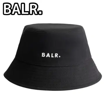 BALR. 버킷 햇 남성용 블랙 로고 모자 심플