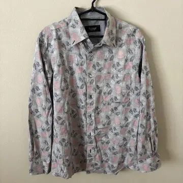 barassi MILANO 블루 올 패턴 코튼 셔츠 48