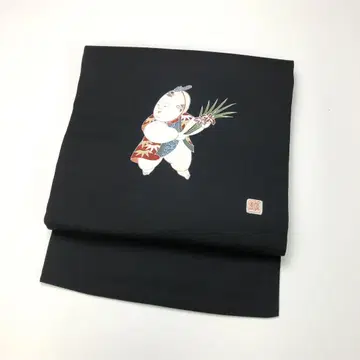 나고야 오비 작가 작품 시오제 가라코 꽃 블랙 컬러 KO-1499