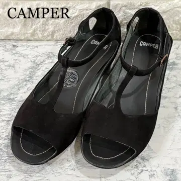 CAMPER 캠퍼 가죽 스트랩 샌들 블랙 35