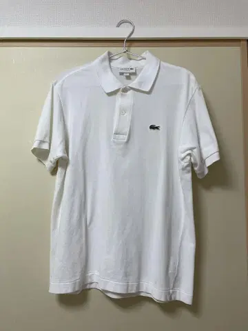 LACOSTE 화이트 피케 셔츠 US S