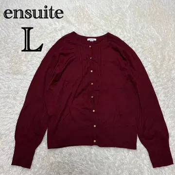 Ensweet 긴팔 가디건 금장 버튼 실크 캐시미어 혼방 겉옷 넉넉한 L