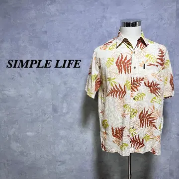SIMPLE LIFE 알로하 셔츠 보태니컬 무늬 멀티 컬러 L 4260