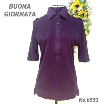 보나 조르나타 BUONA GIORNATA 반팔 피케 셔츠 여성용 보라색