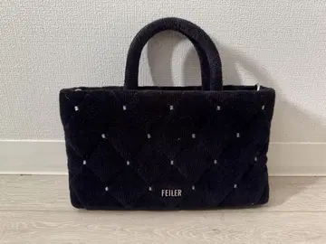 FEILER 퀼팅 핸드백 네이비