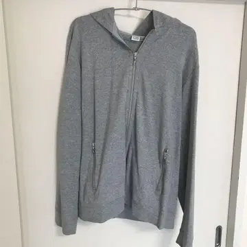 그레이 풀 집업 후드 부착 후드티
