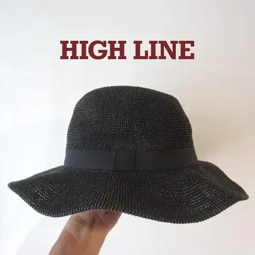 미사용품 HIGH LINE/하이 라인 밀짚 챙 넓은 햇 58cm