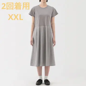 MUJI 냉감 반팔 원피스 여성 XXL 그레이