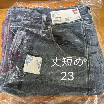 새상품 유니클로 UNIQLO 배기 커브 청바지 23 기장 짧음