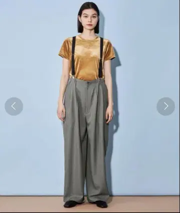CITEN 서스펜더 와이드 슬랙스 와이드 팬츠 완판