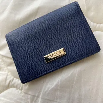 FURLA 네이비 가죽 명함지갑 미사용 새상품