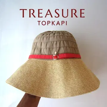 TOPKAPI/토프카피 밀짚 절개 챙 넓은 바게트 햇 56-57.5cm