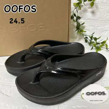OOFOS 플립플랍 24.5 블랙 통굽 [새상품급] OOMEGA