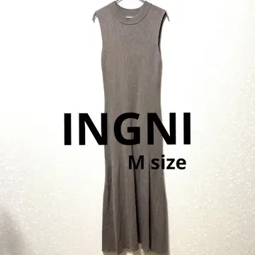 INGNI 브라운 슬리브리스 니트 롱 원피스 24A465