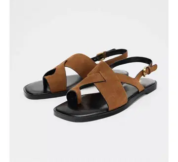 [ZARA] 스트랩 부착 스웨이드 플랫 샌들