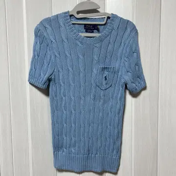 POLO 반팔 니트 하늘색