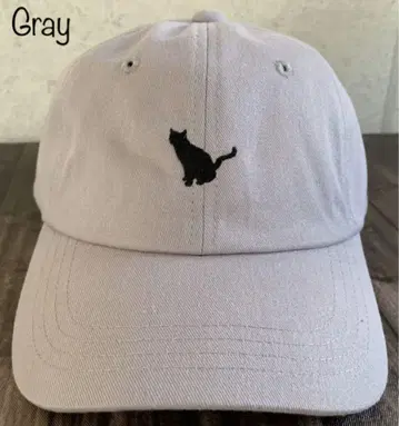 배송비 포함 새상품 모자 고양이 실루엣 자수 트윌 캡 CAP 고양이 Gy