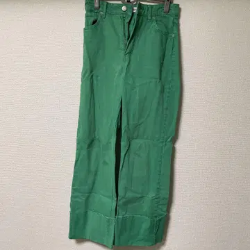 자라 그린 플레어 팬츠 EUR36