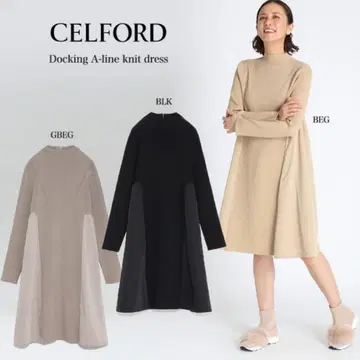 CELFORD 도킹 A라인 니트 원피스