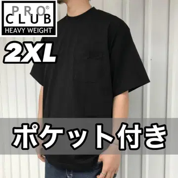 프로클럽 미사용 새상품 헤비 무게 포켓 무지 반팔 티셔츠 블랙 2XL