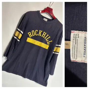 투데이풀 네이비 ROCK HILL 7부 소매 풋볼 티셔츠 F