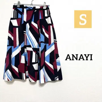 ANAYI 키카 프린트 턱 스커트 플레어 스커트 올 패턴