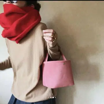 chiiiibag 치백 핑크 스웨이드 버킷 백