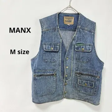 맨크스 MANX 데님 베스트 M 낚시용 조끼 아웃도어 다기능