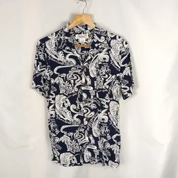 Hawaiian ALOHA TROPICAL 알로하 셔츠 네이비 B3502