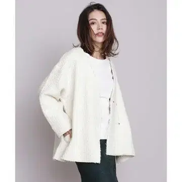 트위드풍 니트 재킷
