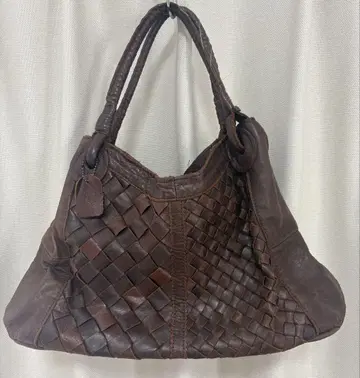 [ goa(고아) ] 이종 짜임 BAG 가죽 소가죽 브라운 핸드백