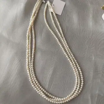 담수 진주 삼연 목걸이 약 60cm