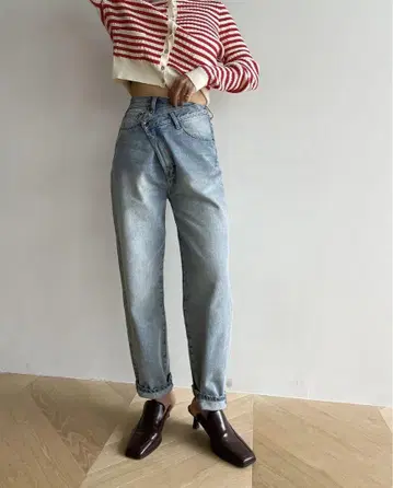 SeaRoomlynn Waist 리사이즈 테이퍼드 블루 25인치