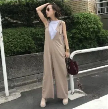 Ameri 숄더 리본 올인원 아메리
