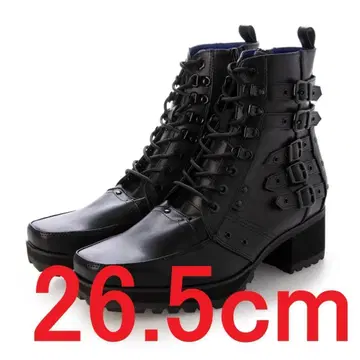 26.5cm YOSUKE 요스케 레이스업 부츠 블랙 남성용