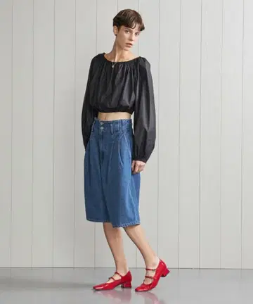 HBEAUTY&YOUTH UNITED ARROWS 데님 턱 숏팬츠