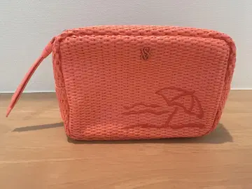 Victoria's Secret 오렌지 메쉬 파우치 비치 파라솔 자수