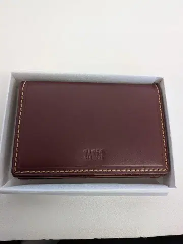 버건디 가죽 명함지갑