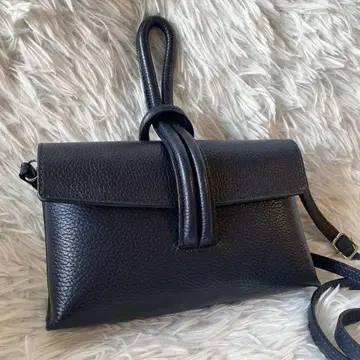 PELLE BORSA 2WAY 스퀘어 루프 숄더백 네이비