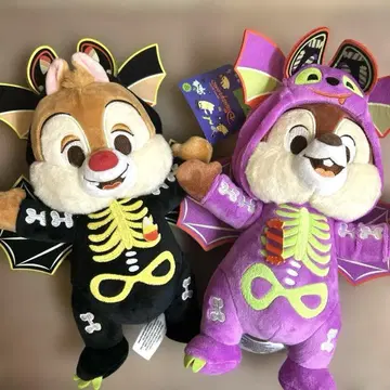 홍콩 한정 디즈니 칩 앤 데일 할로윈 봉제 인형 2개 세트