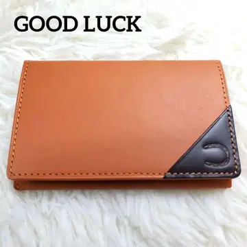[새상품] GOOD LUCK 소가죽 가죽 카드 케이스 패스 케이스 브라운