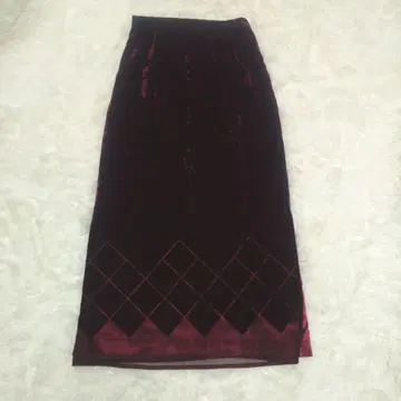 vintage 벨로아 롱 스커트 보르도 즉흥 luik OZ