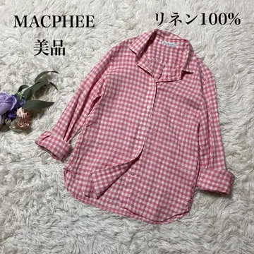세탁 가능한 [MACPHEE] 맥피 린넨 100% 깅엄 체크 셔츠